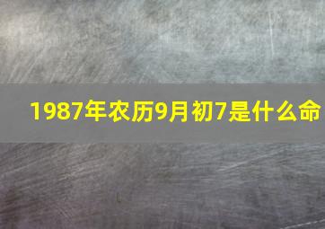 1987年农历9月初7是什么命