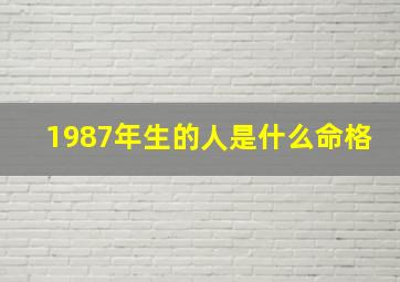 1987年生的人是什么命格