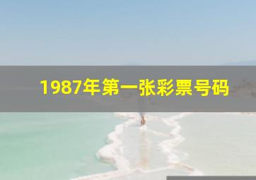 1987年第一张彩票号码