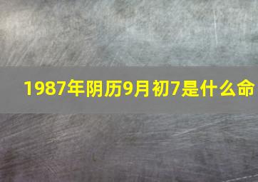 1987年阴历9月初7是什么命