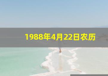 1988年4月22日农历