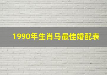 1990年生肖马最佳婚配表