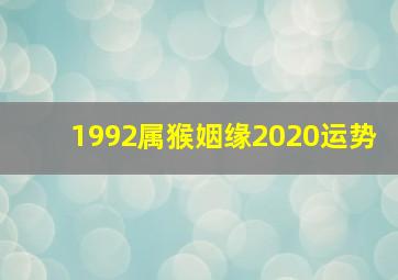 1992属猴姻缘2020运势