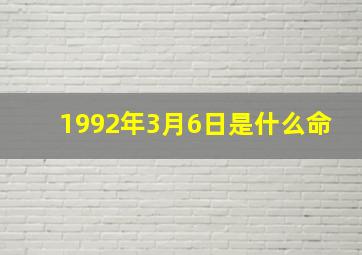 1992年3月6日是什么命