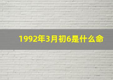 1992年3月初6是什么命