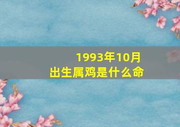 1993年10月出生属鸡是什么命