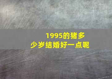 1995的猪多少岁结婚好一点呢