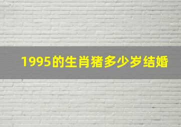 1995的生肖猪多少岁结婚