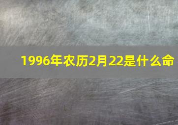 1996年农历2月22是什么命