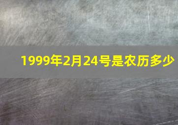 1999年2月24号是农历多少