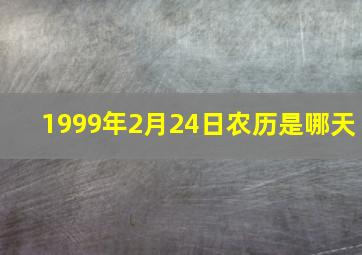 1999年2月24日农历是哪天