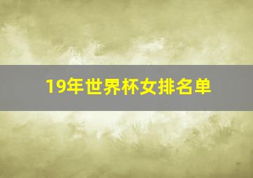 19年世界杯女排名单