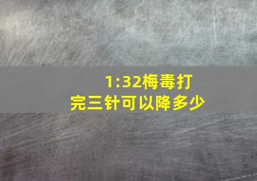 1:32梅毒打完三针可以降多少