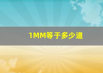 1MM等于多少道