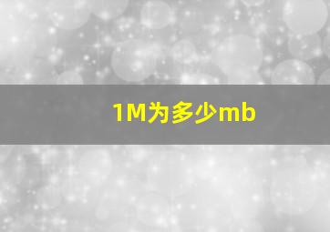 1M为多少mb