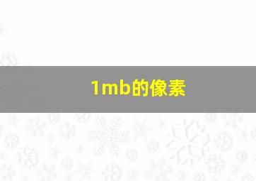 1mb的像素