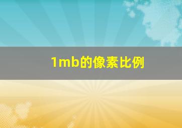 1mb的像素比例