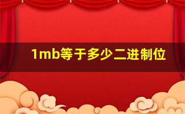 1mb等于多少二进制位