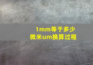 1mm等于多少微米um换算过程