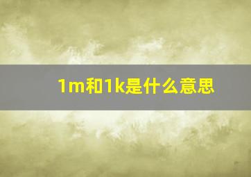 1m和1k是什么意思