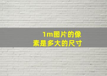 1m图片的像素是多大的尺寸