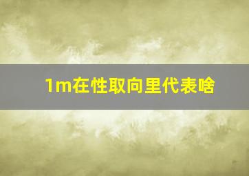 1m在性取向里代表啥