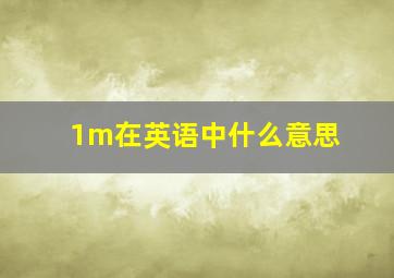 1m在英语中什么意思