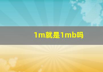 1m就是1mb吗