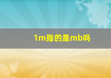 1m指的是mb吗