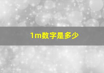 1m数字是多少