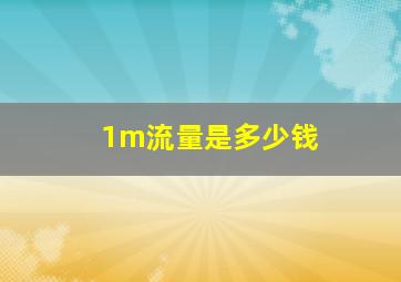 1m流量是多少钱