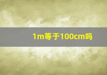 1m等于100cm吗