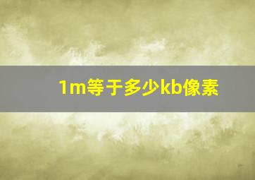 1m等于多少kb像素