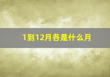 1到12月各是什么月