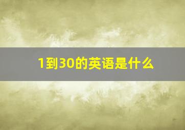 1到30的英语是什么