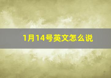 1月14号英文怎么说