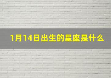 1月14日出生的星座是什么