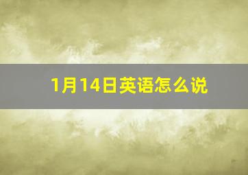 1月14日英语怎么说