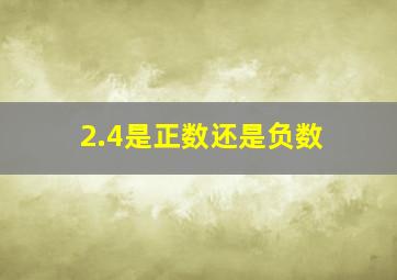 2.4是正数还是负数