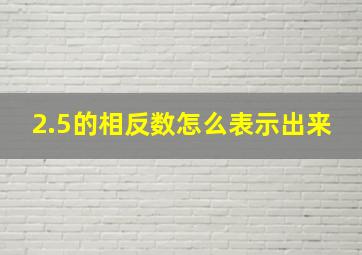 2.5的相反数怎么表示出来