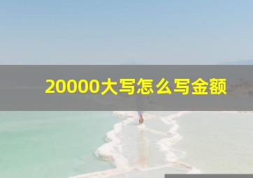 20000大写怎么写金额