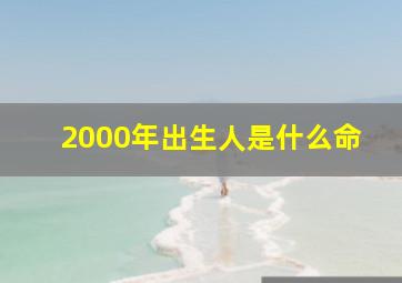 2000年出生人是什么命