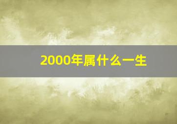 2000年属什么一生