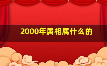 2000年属相属什么的