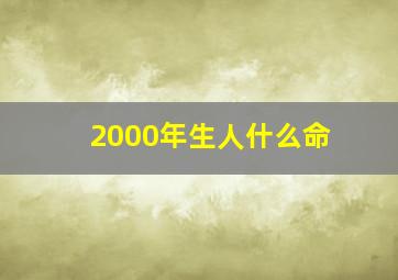 2000年生人什么命