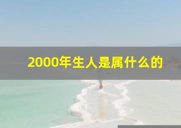 2000年生人是属什么的