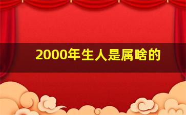 2000年生人是属啥的