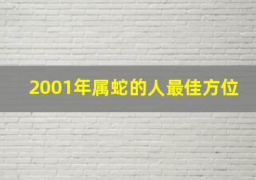 2001年属蛇的人最佳方位