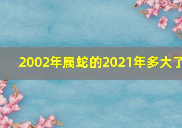 2002年属蛇的2021年多大了