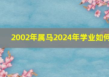 2002年属马2024年学业如何